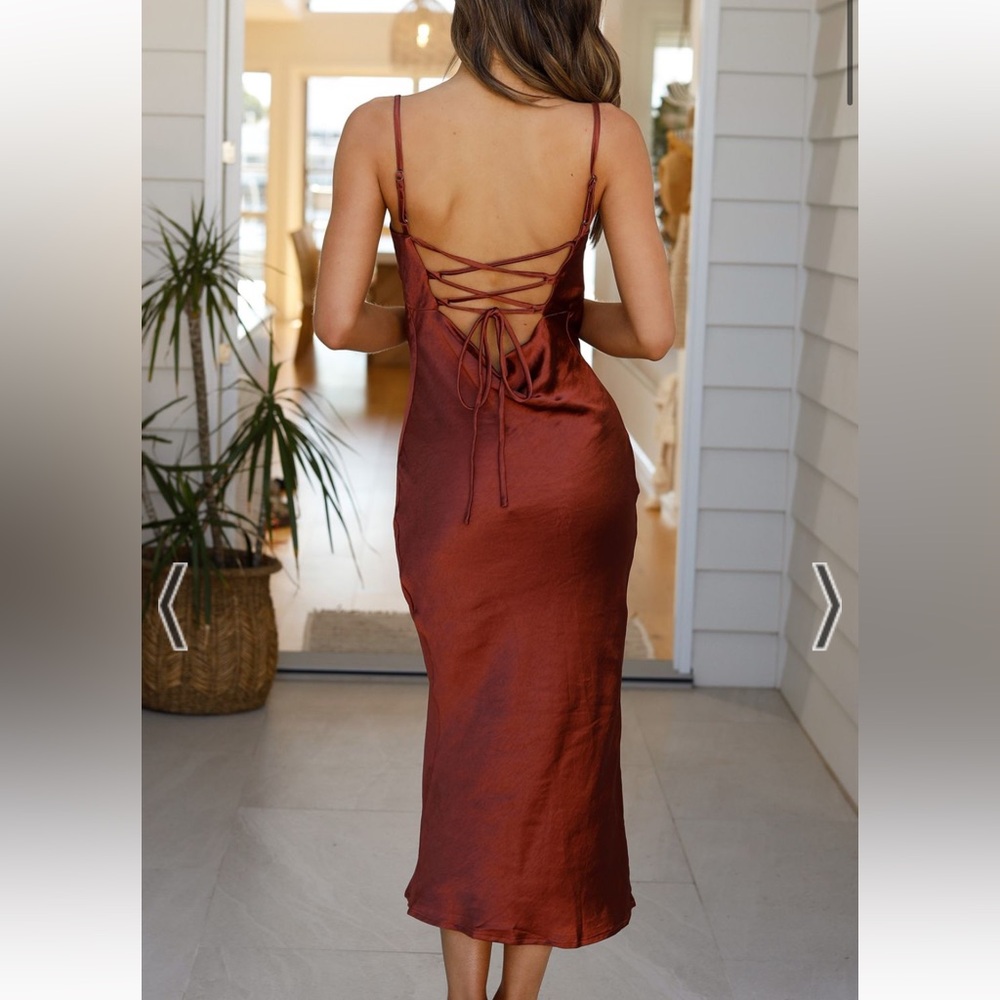 Keira Midi Dress - Rust billy j size 2 XS